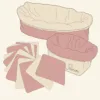 Paniers et leurs lingettes lavables en coton bio